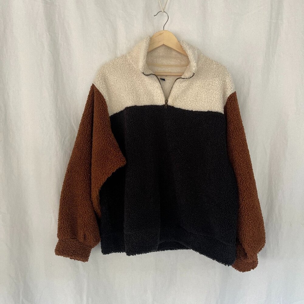 Sherpa Colorblock 3/4 Zip Sweatshirt
